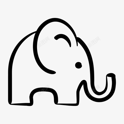 大象非洲小飞象图标svg_新图网 https://ixintu.com 哺乳动物 大象 小飞象 手绘 王牌 非洲