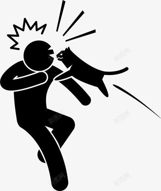 猫攻击人类愤怒动物图标svg_新图网 https://ixintu.com 凶猛 动物 家畜攻击人类 恶劣 愤怒 攻击 猫攻击人类