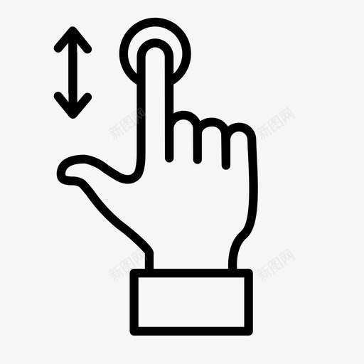 触摸手势移动道图标svg_新图网 https://ixintu.com 垂直 手势 移动 触摸手势 道