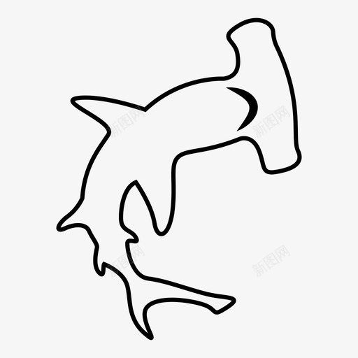 锤头鲨动物鱼图标svg_新图网 https://ixintu.com 动物 海 锤头鲨 鱼