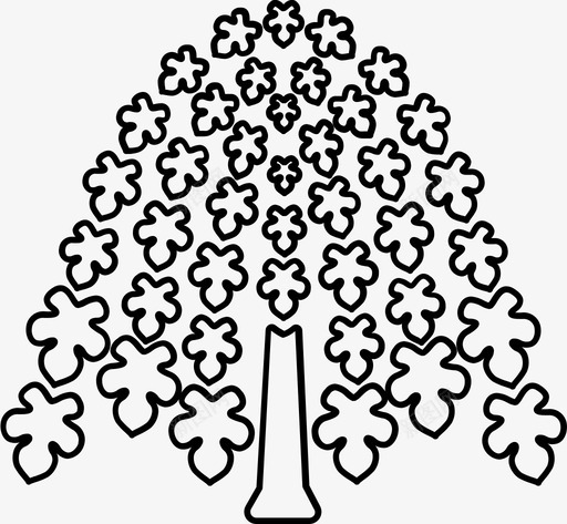 桑树植物树叶图标svg_新图网 https://ixintu.com 树 树叶 树木轮廓 桑树 植物