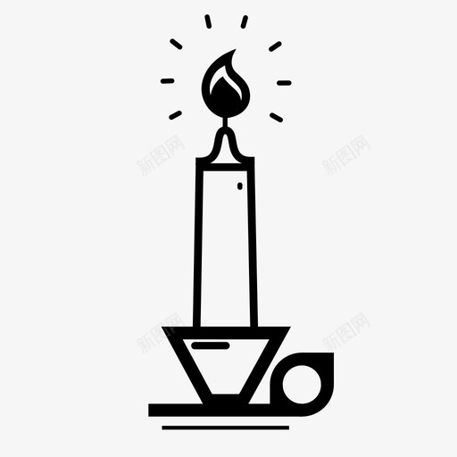 蜡烛燃烧的蜡烛烛台图标svg_新图网 https://ixintu.com 圣诞节 灯光 烛台 燃烧的蜡烛 蜡烛