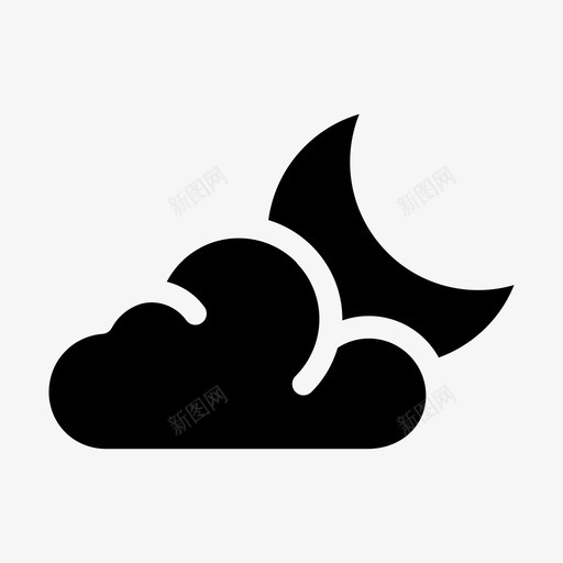 多云夜云数据多云天气图标svg_新图网 https://ixintu.com 云数据 多云夜 多云天气 天气预报 天空