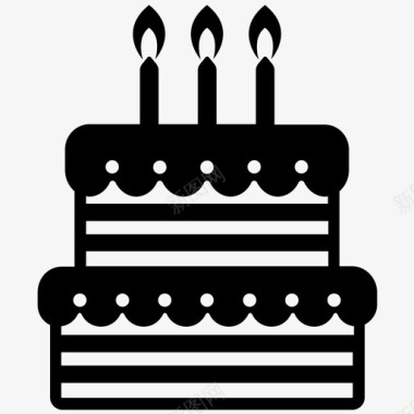 生日蛋糕周年纪念生日聚会图标图标