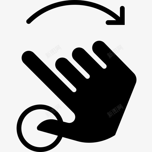 手指推动和旋转控制手图标svg_新图网 https://ixintu.com 手 手手势字形 手指推动和旋转 控制 旋转 触摸 转动