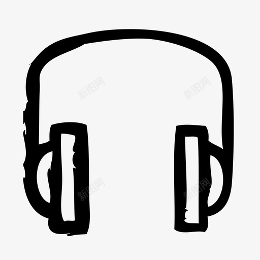 耳机设备电子产品图标svg_新图网 https://ixintu.com 小工具 电子产品 硬件 耳机 草图 设备