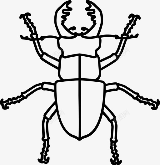 鹿甲虫虫斗图标svg_新图网 https://ixintu.com 大 斗 昆虫轮廓 苜蓿 虫 鹿甲虫