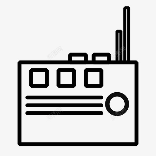 收音机设备硬件图标svg_新图网 https://ixintu.com 信号 办公工具 收音机 硬件 设备