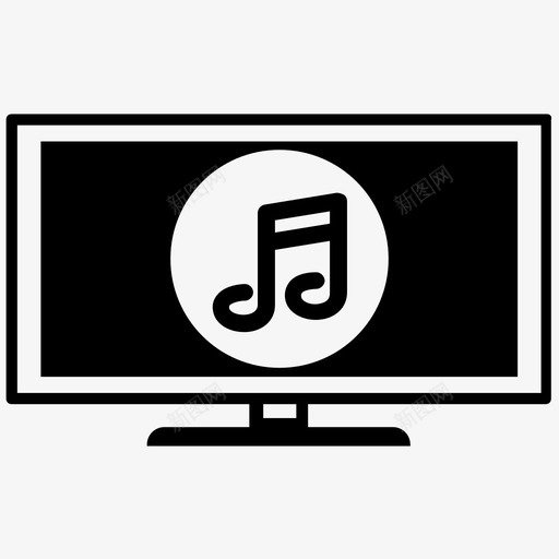 电视音乐显示器液晶电视图标svg_新图网 https://ixintu.com 显示器 液晶电视 电视音乐