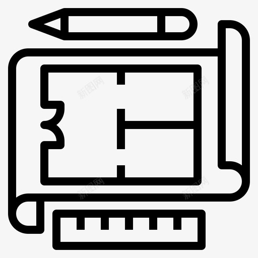 蓝图建筑地板图标svg_新图网 https://ixintu.com 地板 室内 家居装饰 平面图 建筑 蓝图