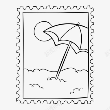 邮票邮件标记图标图标