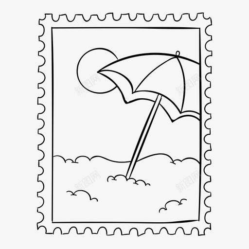 邮票邮件标记图标svg_新图网 https://ixintu.com 标记 邮件 邮票 邮递 雨伞