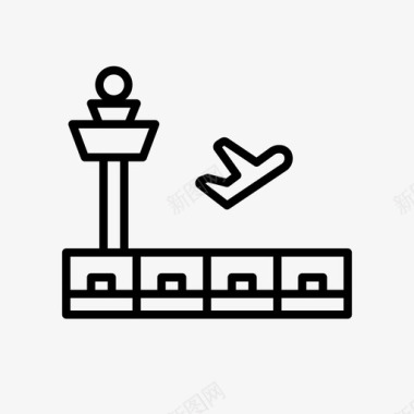 机场飞机控制塔图标图标