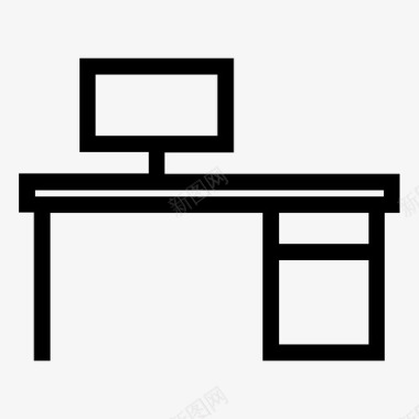工作间电脑书桌图标图标