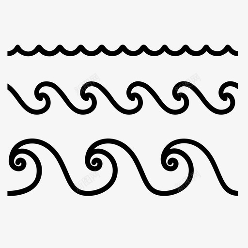 波浪图案大海图标svg_新图网 https://ixintu.com 图案 大海 水 波浪 海浪