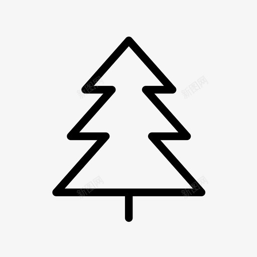 圣诞树针叶树常绿图标svg_新图网 https://ixintu.com 冬季 四季节庆 圣诞树 常绿 针叶树