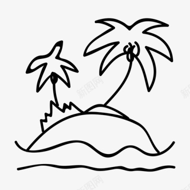 海岛休闲棕榈图标图标