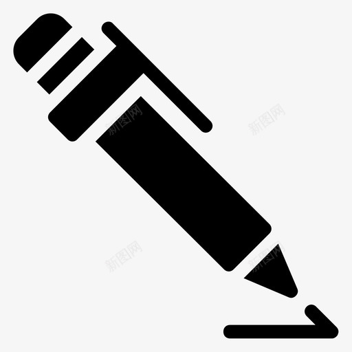 钢笔编辑墨水笔图标svg_新图网 https://ixintu.com 书写 墨水笔 工具 教育字形图标第一卷 编辑 记号笔 钢笔