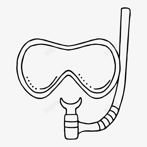 潜水面罩潜水装备图标svg_新图网 https://ixintu.com 游泳 潜水 潜水面罩 装备
