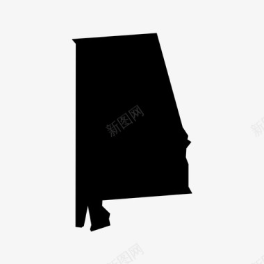 阿拉巴马州地图州图标图标