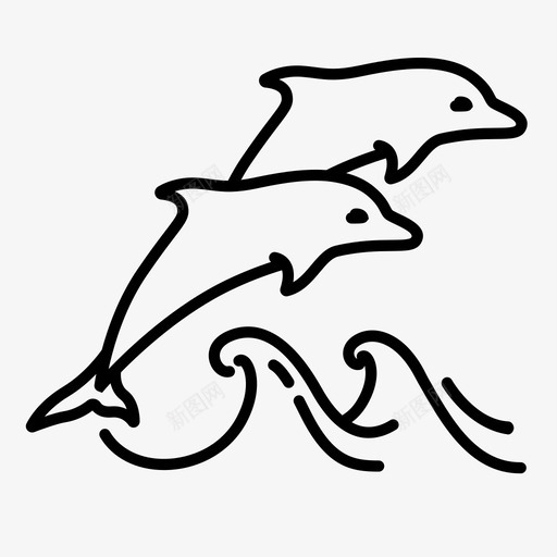 海豚哺乳动物海洋图标svg_新图网 https://ixintu.com 哺乳动物 海洋 海豚
