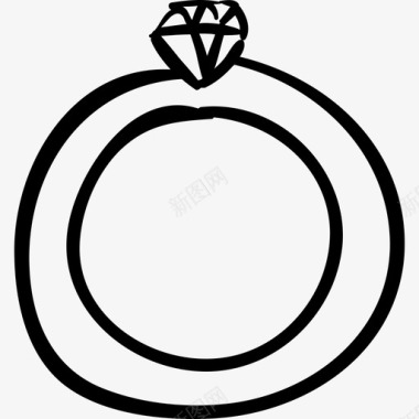 结婚戒指时尚手绘婚礼图标图标
