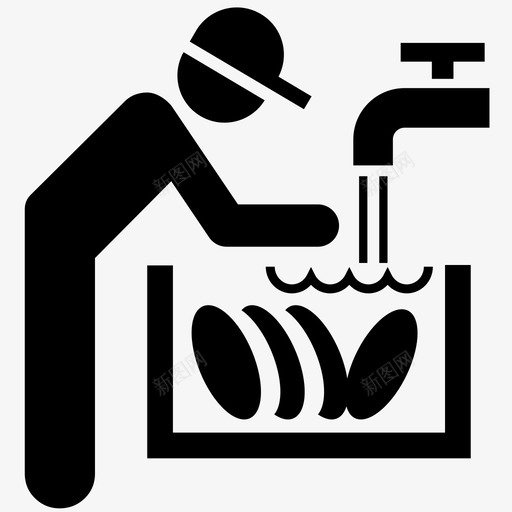 洗碗机工作厨房图标svg_新图网 https://ixintu.com 厨房 工人 工作 洗碗机 洗衣机 餐厅