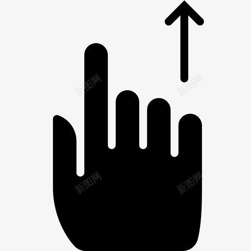 手指向上滚动控制手图标svg_新图网 https://ixintu.com 垂直 手 手势字形 手指向上滚动 控制