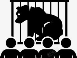 虐待动物马戏熊动物笼子图标高清图片