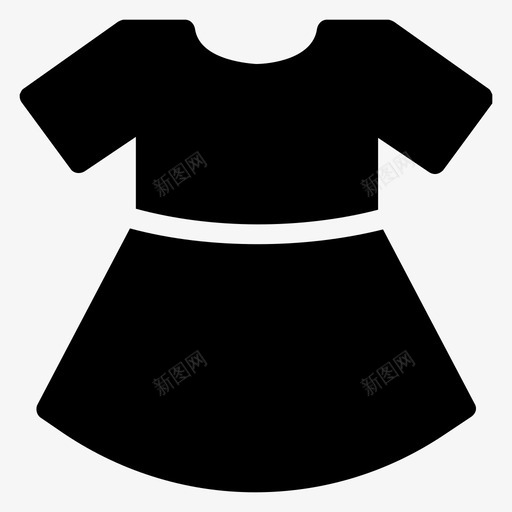 婴儿连衣裙儿童服装图标svg_新图网 https://ixintu.com 儿童 女性 婴儿连衣裙 时尚 时尚和服装字形 服装