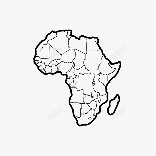 非洲大陆地图图标svg_新图网 https://ixintu.com 地图 非洲大陆
