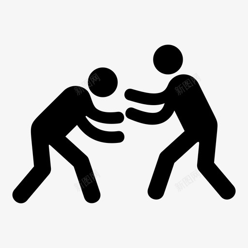 摔跤打架格斗图标svg_新图网 https://ixintu.com 打架 摔跤 摔跤手 格斗