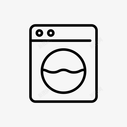 洗衣机电器服务细缝图标svg_新图网 https://ixintu.com 服务细缝 洗衣机 电器