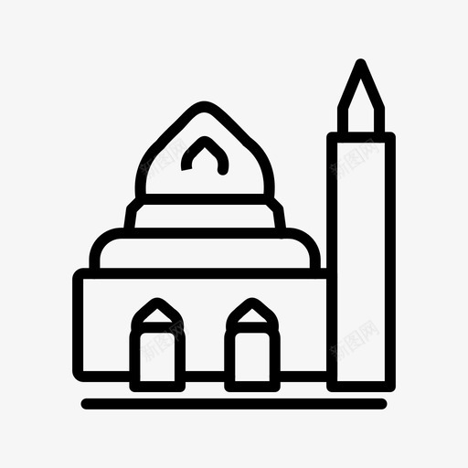 伊斯兰清真寺图标svg_新图网 https://ixintu.com 伊斯兰清真寺