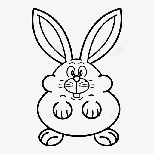 兔子胖子图标svg_新图网 https://ixintu.com 兔子 胖子