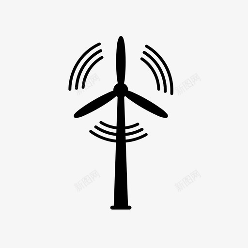 风力涡轮机工业图标svg_新图网 https://ixintu.com 工业 风力涡轮机