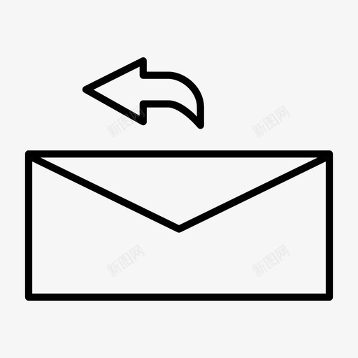 回复电子邮件箭头信封图标svg_新图网 https://ixintu.com 信件 信封 回复电子邮件 箭头