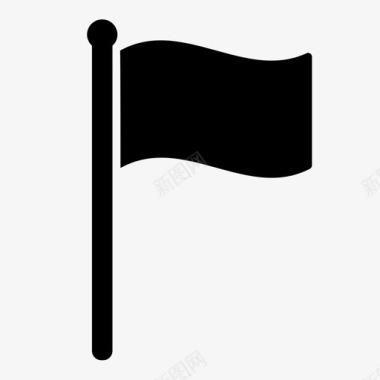 旗帜旗杆升起的旗帜图标图标