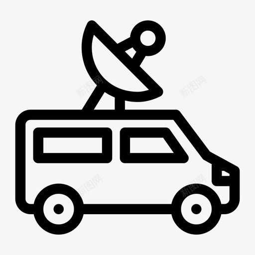 移动单元汽车记者图标svg_新图网 https://ixintu.com 卫星车 汽车 移动单元 记者 运输媒介 面包车