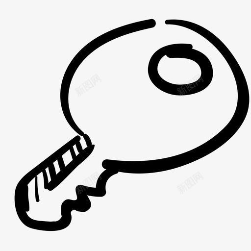 钥匙手绘上锁图标svg_新图网 https://ixintu.com 上锁 安全 手绘 涂鸦第二部分 钥匙