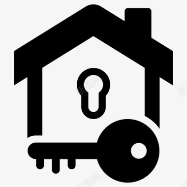 钥匙房子锁图标图标
