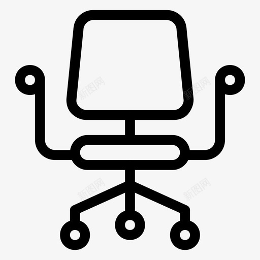 椅子办公室家具图标svg_新图网 https://ixintu.com 办公室 室内 家具 扶手椅 教育线图标 椅子