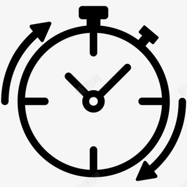 工作时间时钟时间管理图标图标