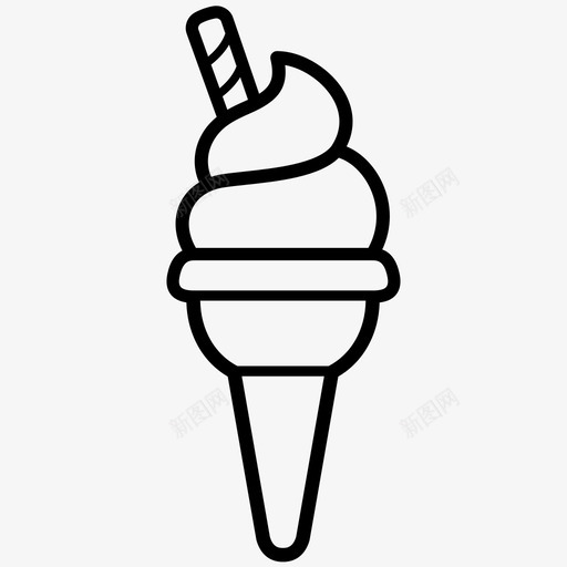 甜筒甜点食物图标svg_新图网 https://ixintu.com 冰淇淋 甜点 甜的 甜筒 简单的冰淇淋 食物