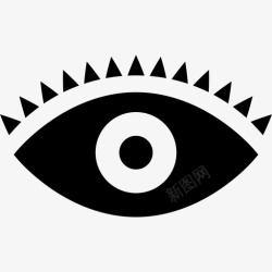 有眼睛的音符有睫毛的眼睛手势眼罩图标高清图片