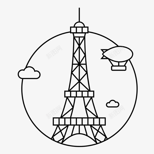 巴黎城市埃菲尔铁塔图标svg_新图网 https://ixintu.com 埃菲尔铁塔 城市 巴黎 欧洲 欧洲城市标志 法国
