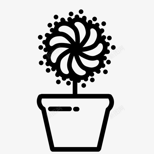 花花园植物图标svg_新图网 https://ixintu.com 植物 花 花园 花盆 花盆里的花