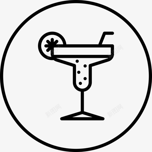 果汁鸡尾酒饮料图标svg_新图网 https://ixintu.com 夏季圆形系列 果汁 柠檬 玻璃杯 饮料 鸡尾酒