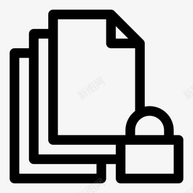 锁定文件文档禁止访问图标图标