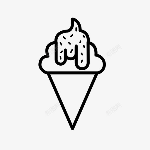 冰淇淋筒巧克力片食品图标svg_新图网 https://ixintu.com 冰淇淋筒 巧克力片 食品